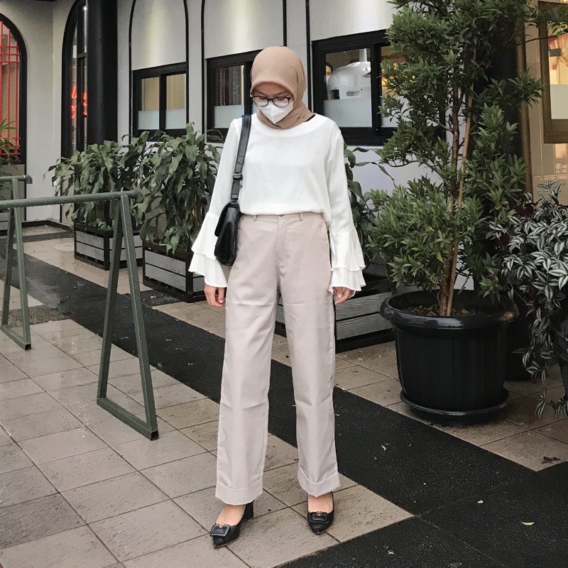 Celana Wanita Hight Waist Long Pants Korean Style Hight Quality Premium
