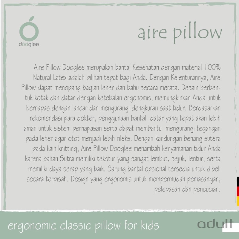 Dooglee Adult Aire Pillow - Bantal Dewasa