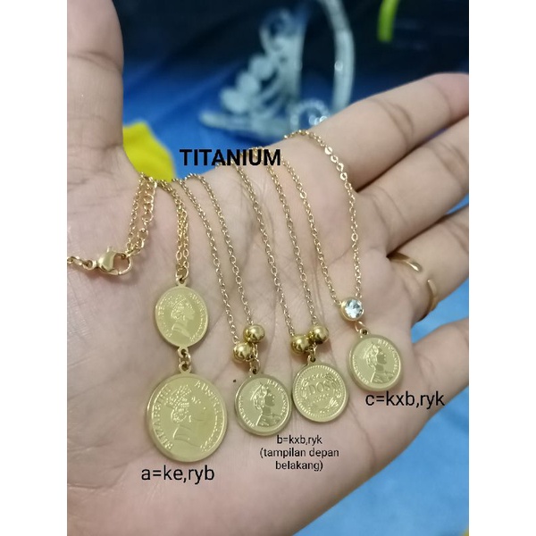 Kalung replika emas 24k bahan titanium,tidak luntur,aman dipake mandi,cocok buat yg alergi ke xuping