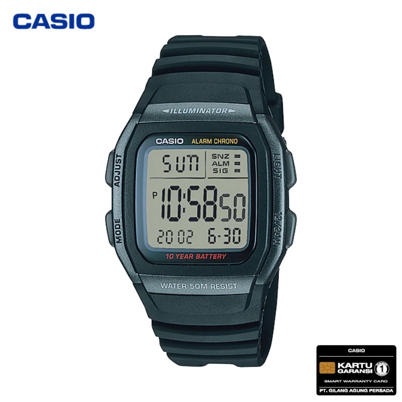 JAM TANGAN PRIA CASIO W-96H-1B ORIGINAL - W96H HITAM