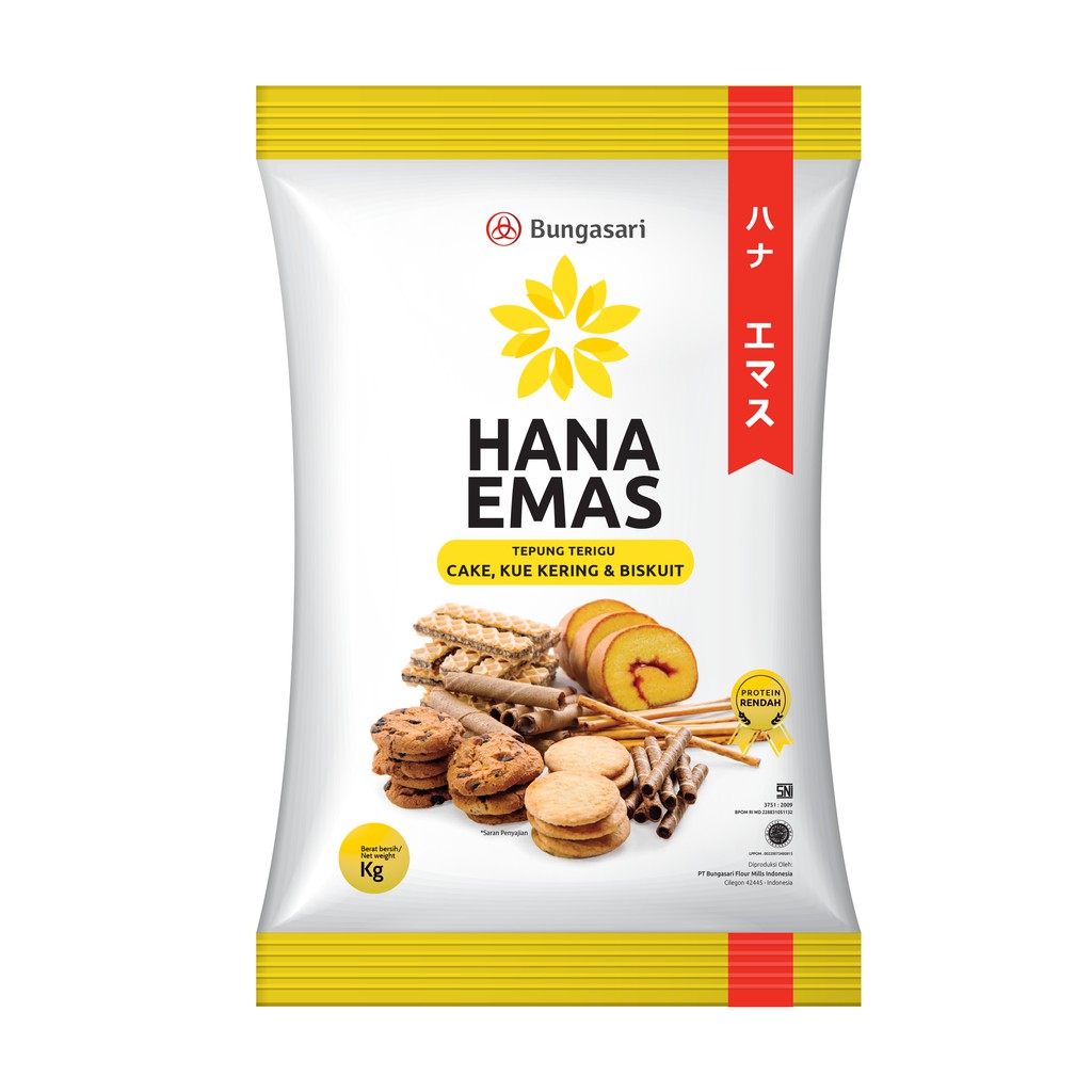 

Bungasari Hana Emas Tepung Terigu Premium Cake dan Cookies 1 KG