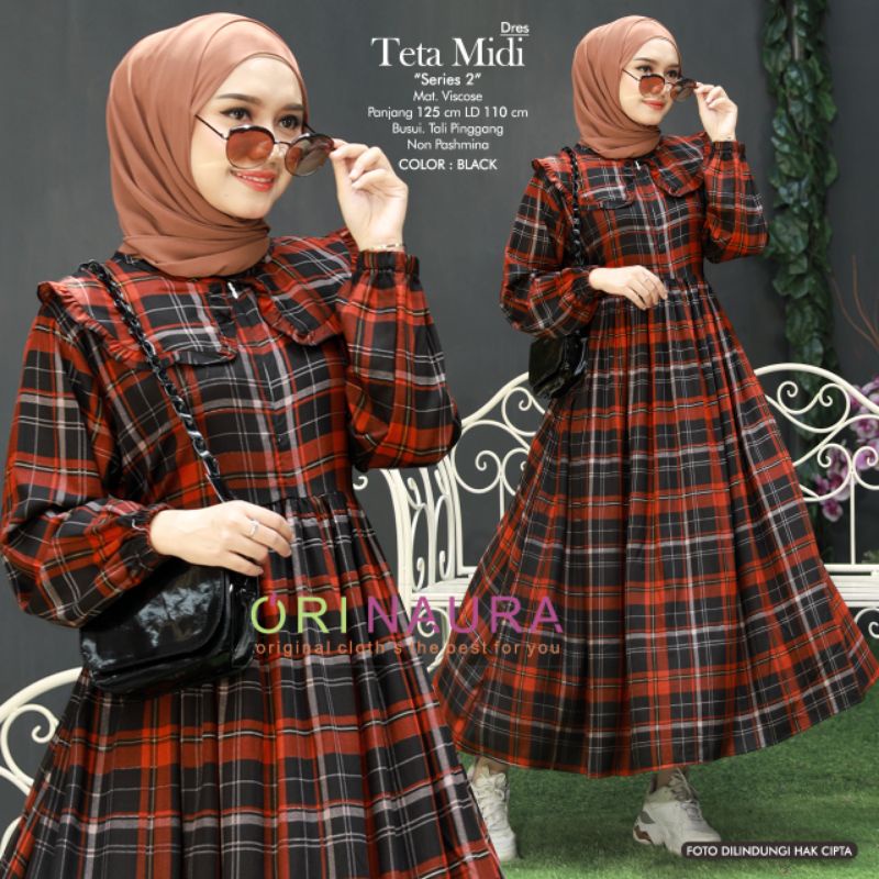 TETA MIDI DRESS GAMIS MUSLIM BY ORI NAURA