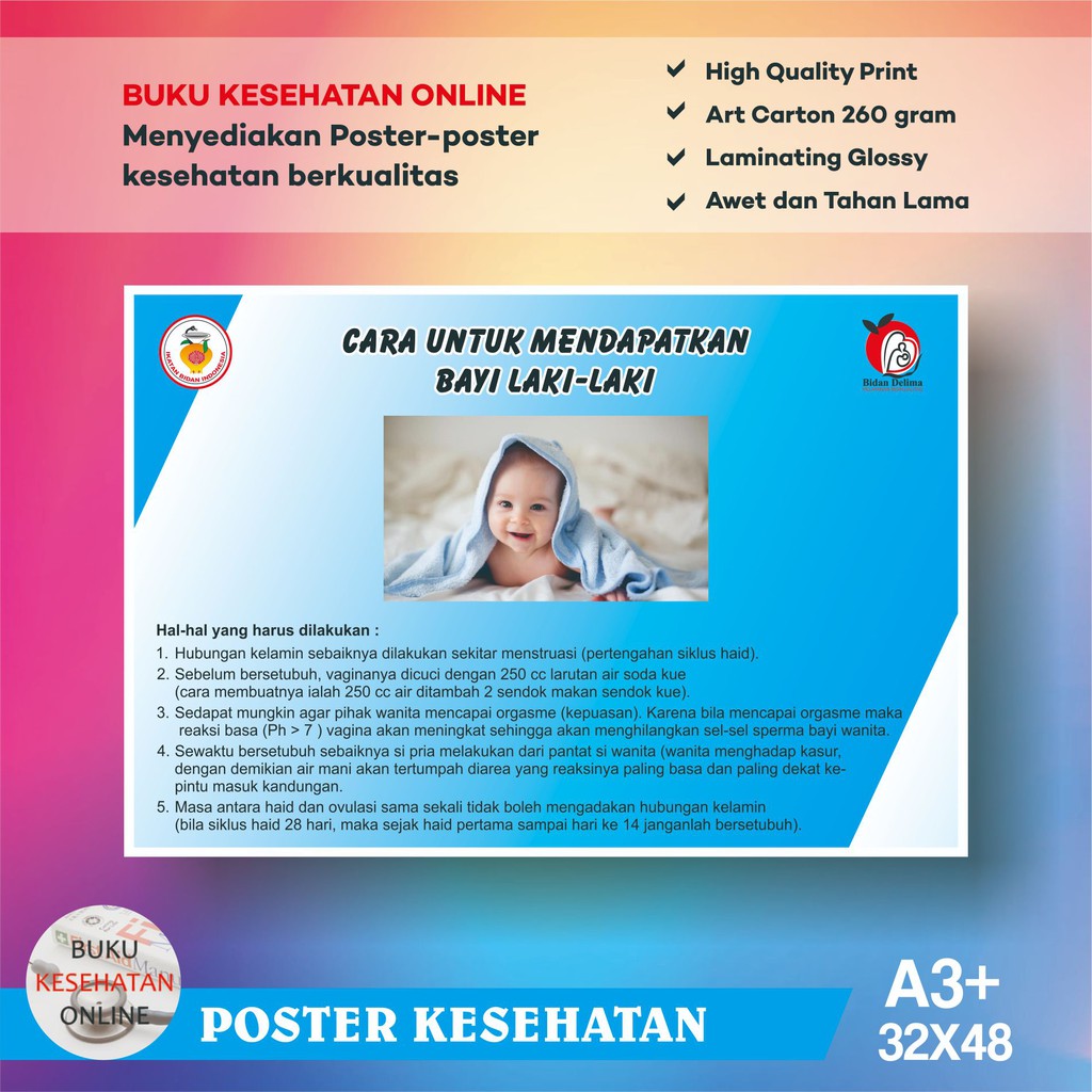 

Poster Kesehatan Cara Untuk Mendapatkan Anak Laki-laki - LAMINATING GLOSSY