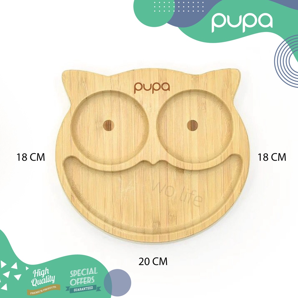 Piring Makan Bayi Bambu Silikon / Baby Bamboo Plate Silicone Suction PUPA