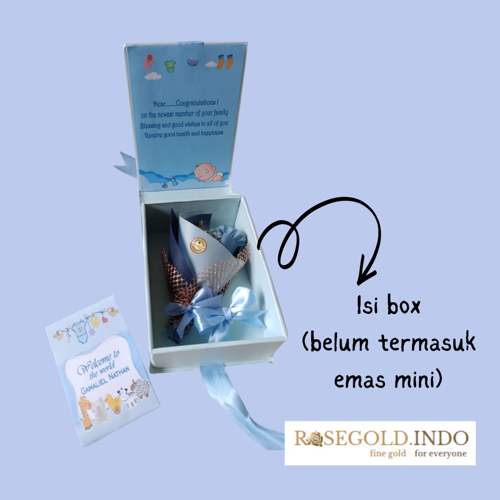 Custom Hampers Box Satuan / Hampers hardbox custom/ kotak kado/ kado bayi lahiran/ hampers baby born/ kotak emas mini