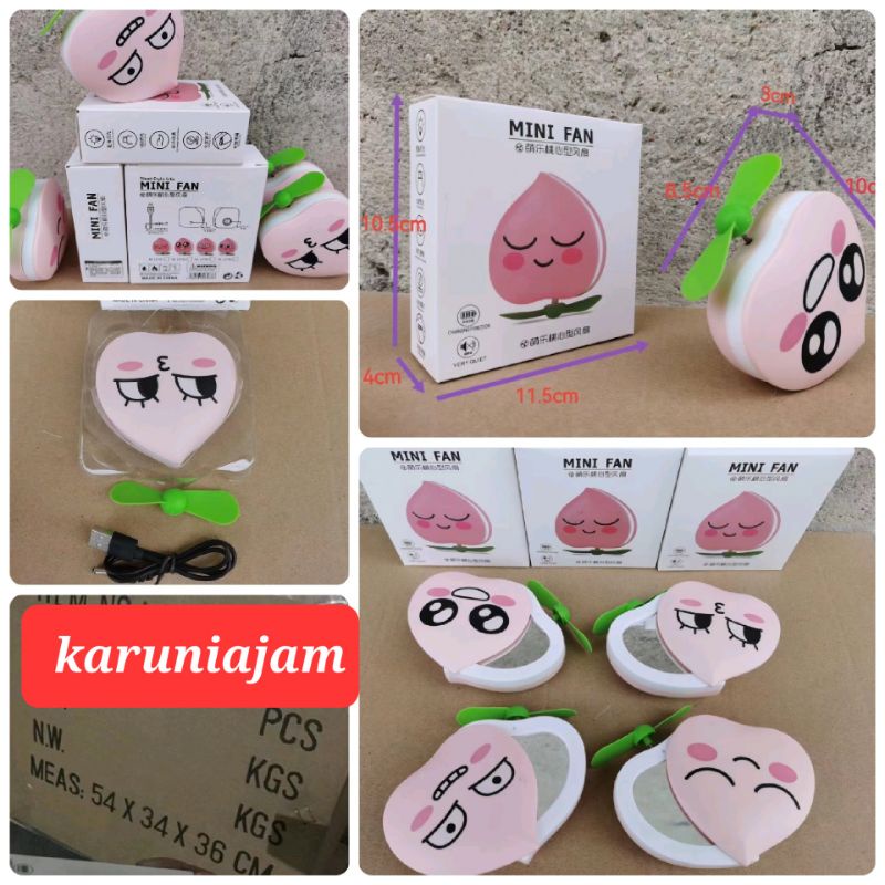 OBRAL KIPAS MINI PEACH KACA KIPAS MINI KARAKTER KIPAS MINI LIPAT KIPAS MINI USB KIPAS MINI MAKEUP