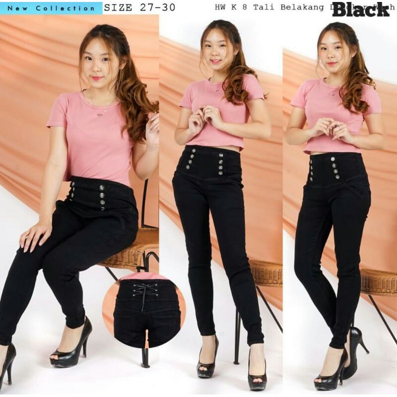 CP HW KANCING 8 TALI BLKG HIGHWAIST JEANS