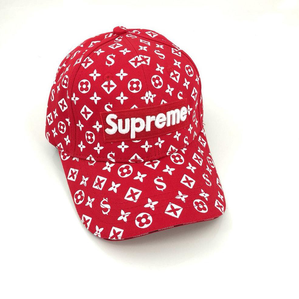 PREMIUM TOPI LV SUPREME RED LOGO RED MIRROR QUALITY LARIS