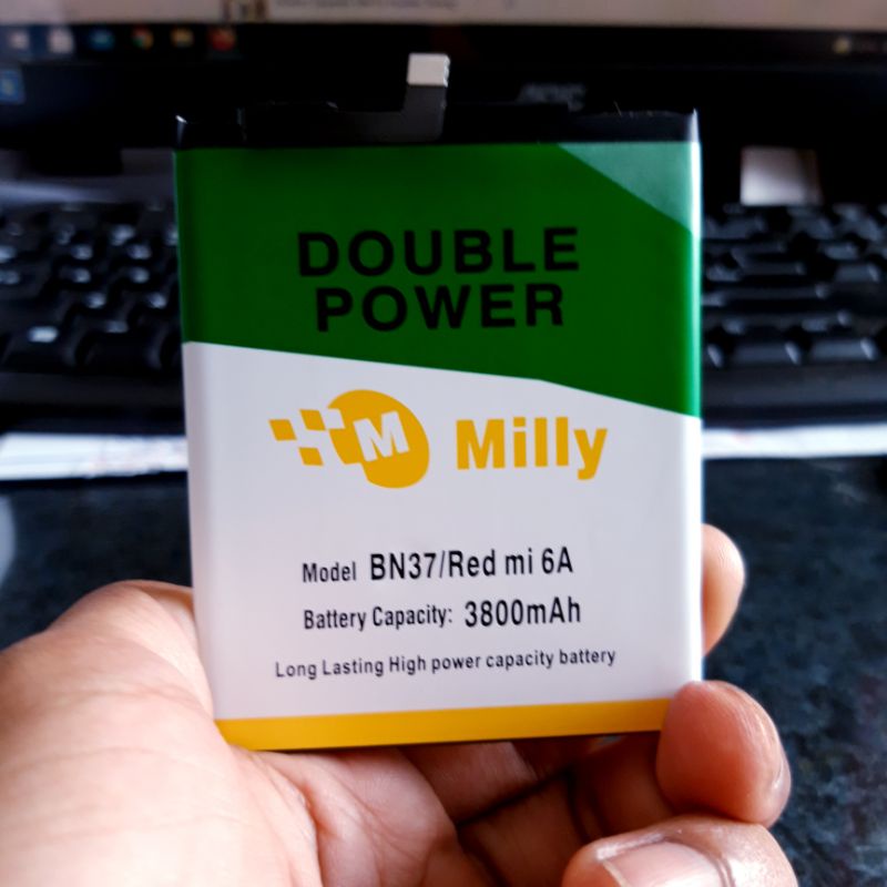 Baterai Li-ion New Milly power Redmi 6 6A BN37