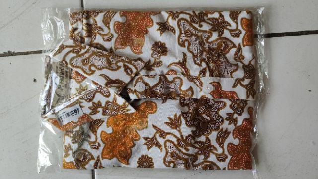 Atasan Batik Anak Cowok Coklat Motif S, M 5-7 Tahun