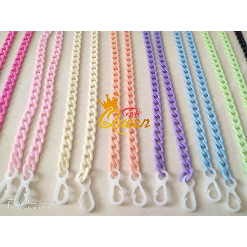 rantai tas / strap masker anak / dewasa WARNA plastik