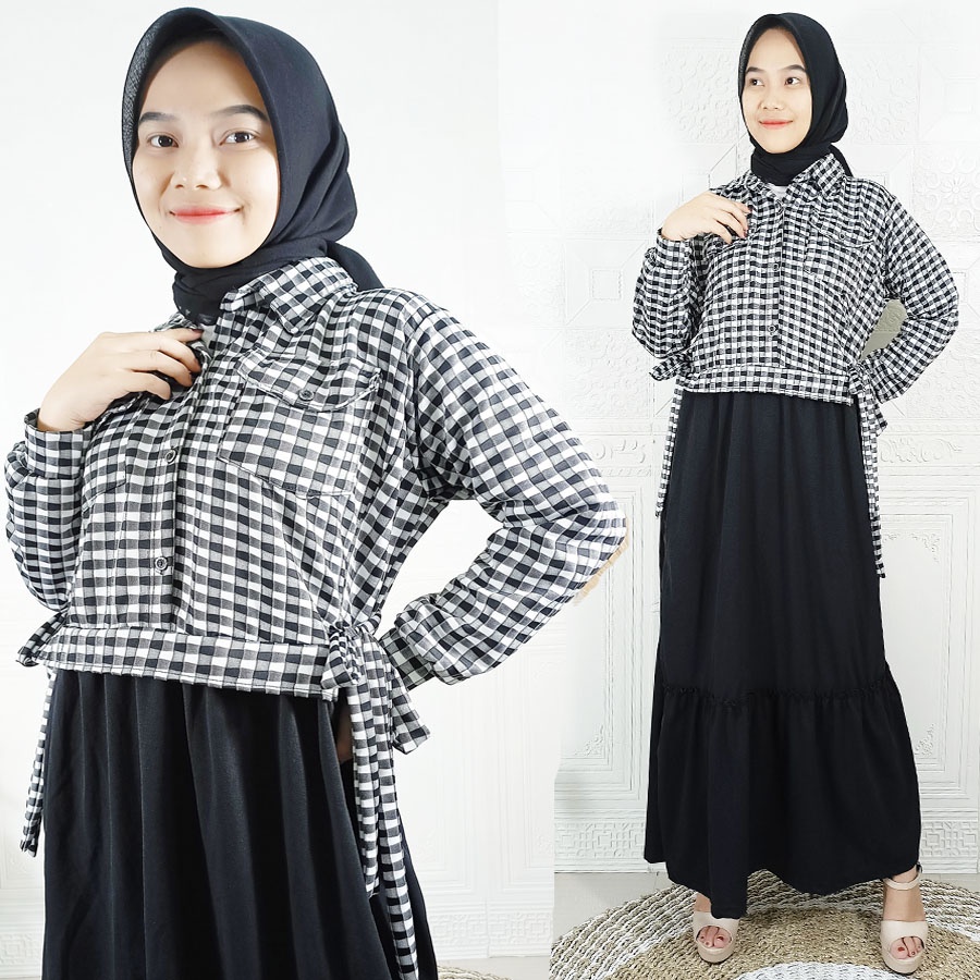 DRESS SHEILLA ROMPI TASYA OUTER KOTAK CARLINA FASHION