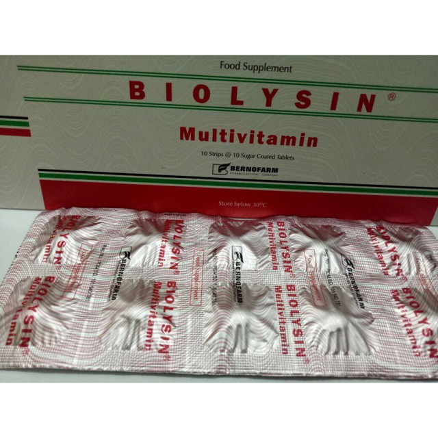 BIOLYSIN TABLET ISI 100'S / MULTIVITAMIN/ DAYA TAHAN TUBUH KESEHATAN