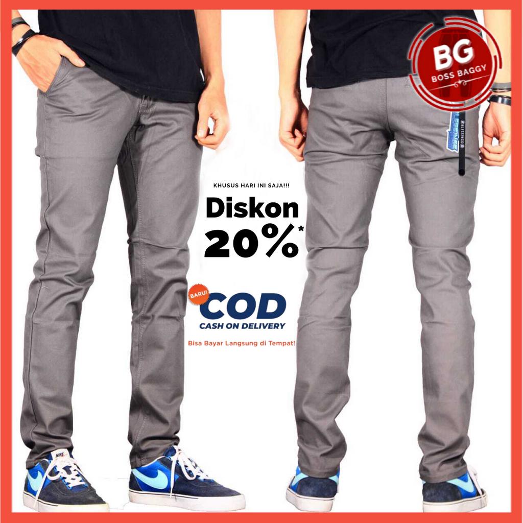 CELANA PRIA CHINO Slim fit Panjang Kerja kantor Santai Liburan Cowok Gentleman Boy Skinny