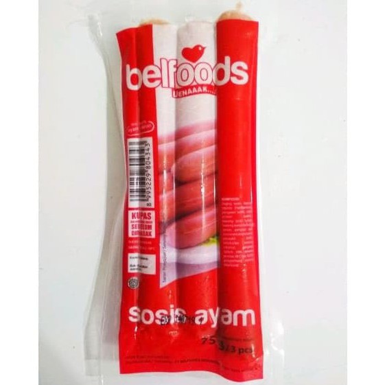 

BELFOODS SOSIS AYAM UENAAAK 75GRAM 3PCS - MAKANAN BEKU FROZEN FOOD CHICKEN SAUSAGES