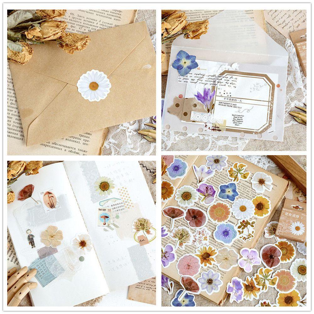 Stiker Bunga Warna-Warni Populer New Scrapbooking DIY 46pcs /Box