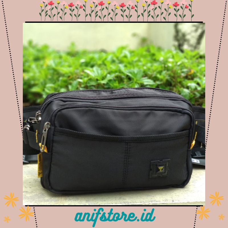 TAS PINGGANG PRIA WAISTBAG PRIA IMPORT KOREA BANYAK RUANG KUAT DAN AWET