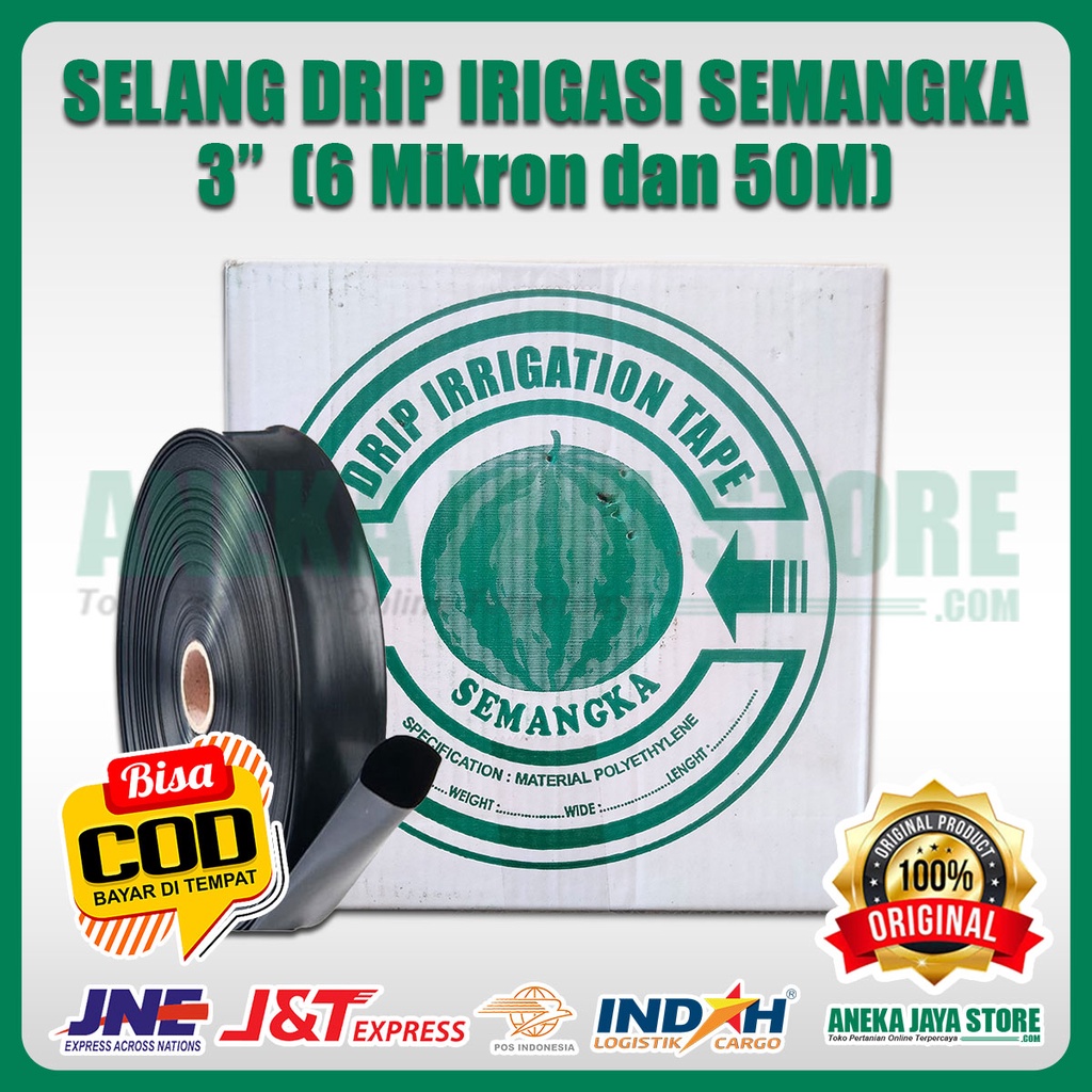 Selang Drip 3 Inch Merk SEMANGKA 6 mikronmeter (0,006mm) - 50 Meter