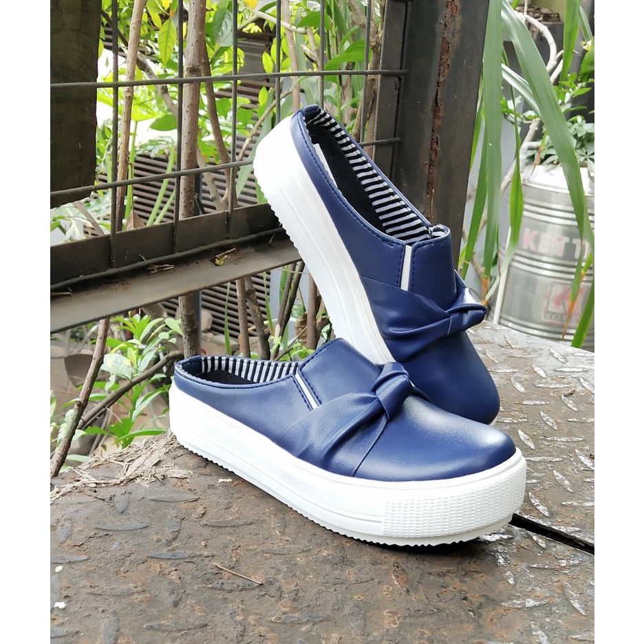 PROMO Sepatu Sandal Bustong Tutong Wanita Terkini Elmaira BP ORI Berkualitas - BP Navy rise|COD|