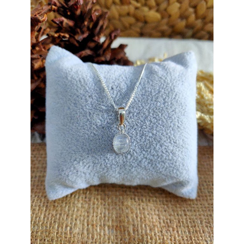 Kalung Perak Permata Moonstone