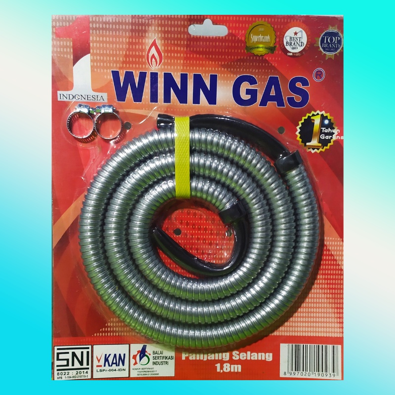 Selang kompor regulator legulator Gas otomatis lpg 3 lapis meteran anti bocor tekanan tinngi SNI Win
