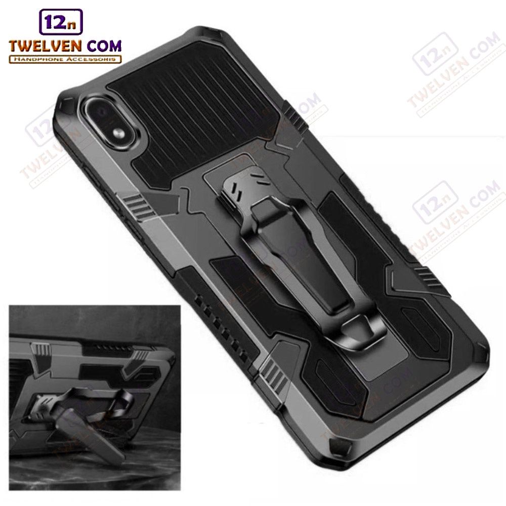 Case Shockproof Vivo Y91c Armor Hardcase Stand Clip