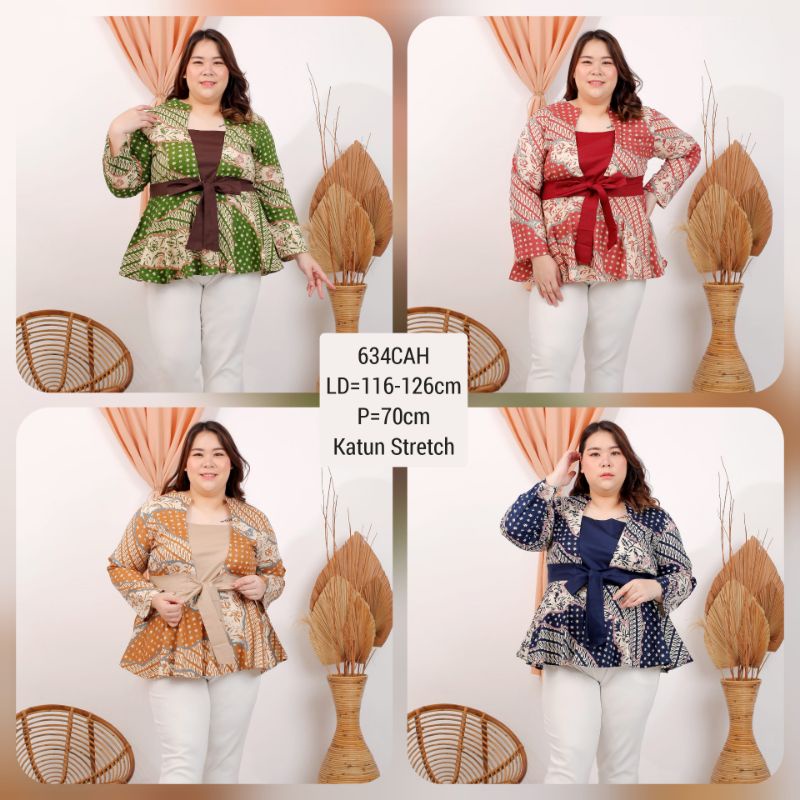 BIGSIZE BLOUSE BATIK GAYATRI MODERN XXL ATASAN CEWEK XXL BLUS JUMBO IKAT FASHION WANITA 634 MURAH