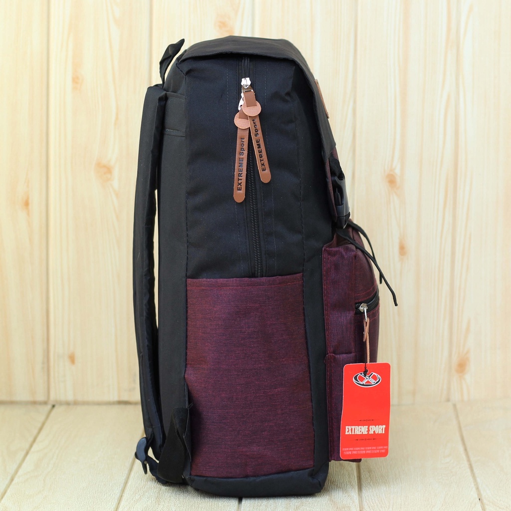 Ransel Pria Tas Sekolah Cowo Distro Extreme Maroon SD SMP SMA Kuliah Awet Terbaru Termurah Keren Stylish Fashionable Kuat