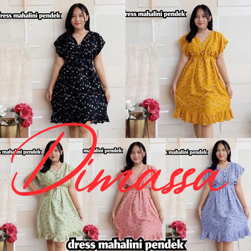 Dress Mahalini pendek Motif - Baju Bali Premium