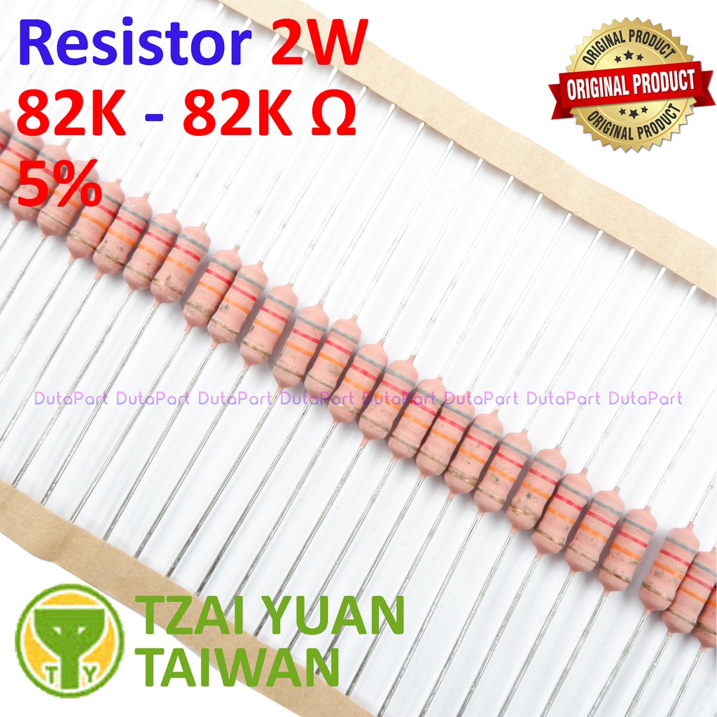 Resistor 82K Ohm 2 Watt 5% ORIGINAL TAIWAN 2W 82K R HIGH QUALITY