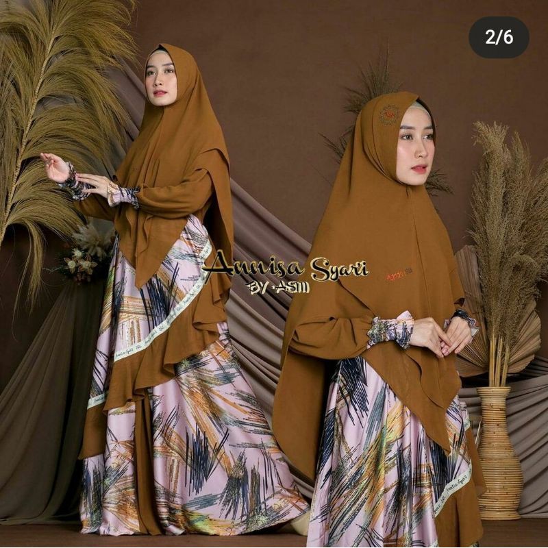 Gamis Annisa Syari Wanita Gamis Lebaran 2021 Model Gamis Terbaru Babydoll Mewah Cantik Special (COD)