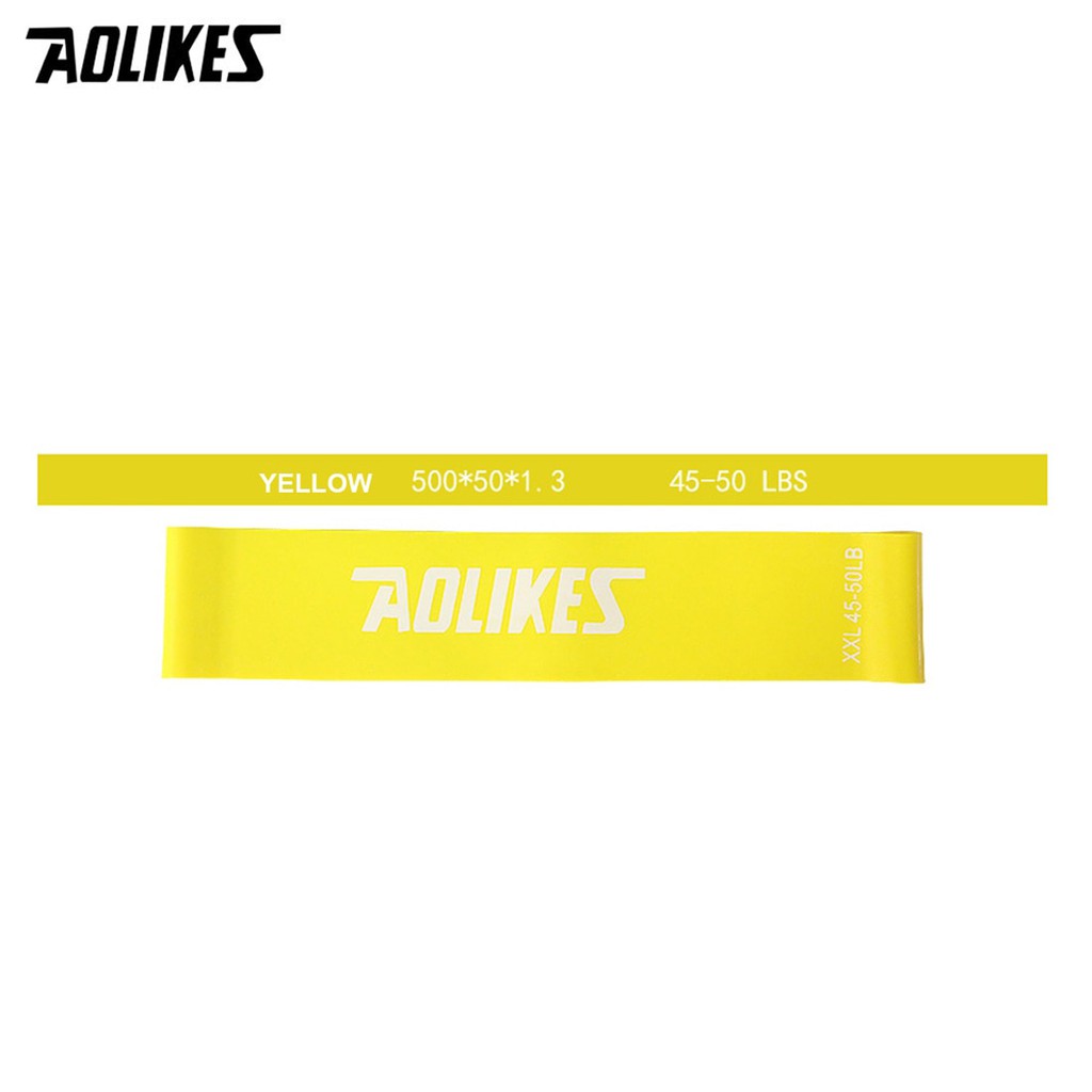 [1PCS] AOLIKES Resistance Band Loop  50cm ECER Olahraga Booty & Arm-YELLOW 45-50 LB