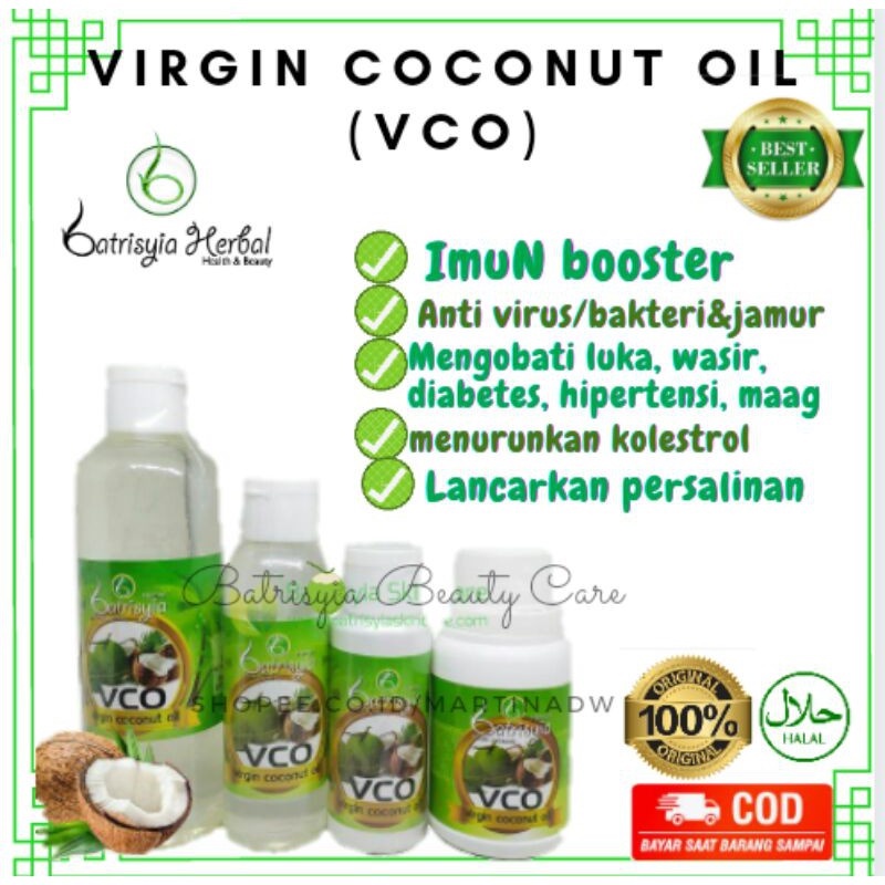 VCO Virgin Coconut Oil Batrisyia Herbal minyak kelapa murni VICO Kapsul 60ml 100ml 250ml