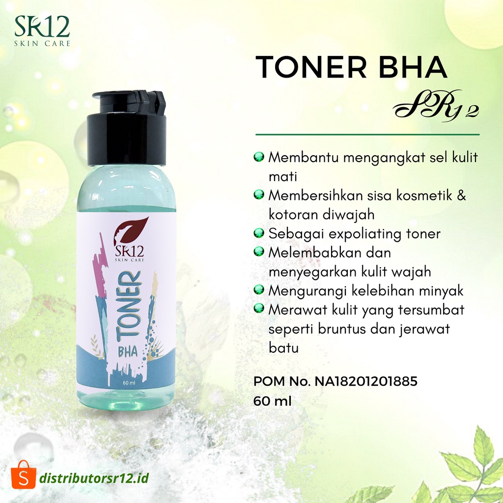 Toner BHA SR12 Expoliating Toner Perawatan Wajah Kulit Berminyak Jerawat Batu dan Beruntus