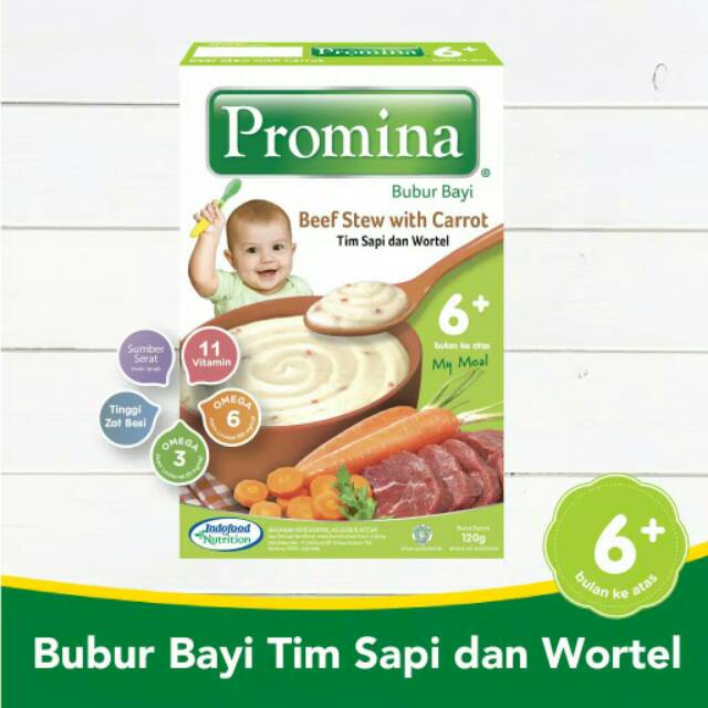 Promina Bubur Tim Sapi dan Wortel 6+