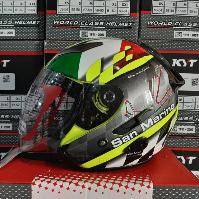 KYT GALAXY MOTIF SAN MARINO GP RACE CIRCUIT YELLOW FLUO/BLACK