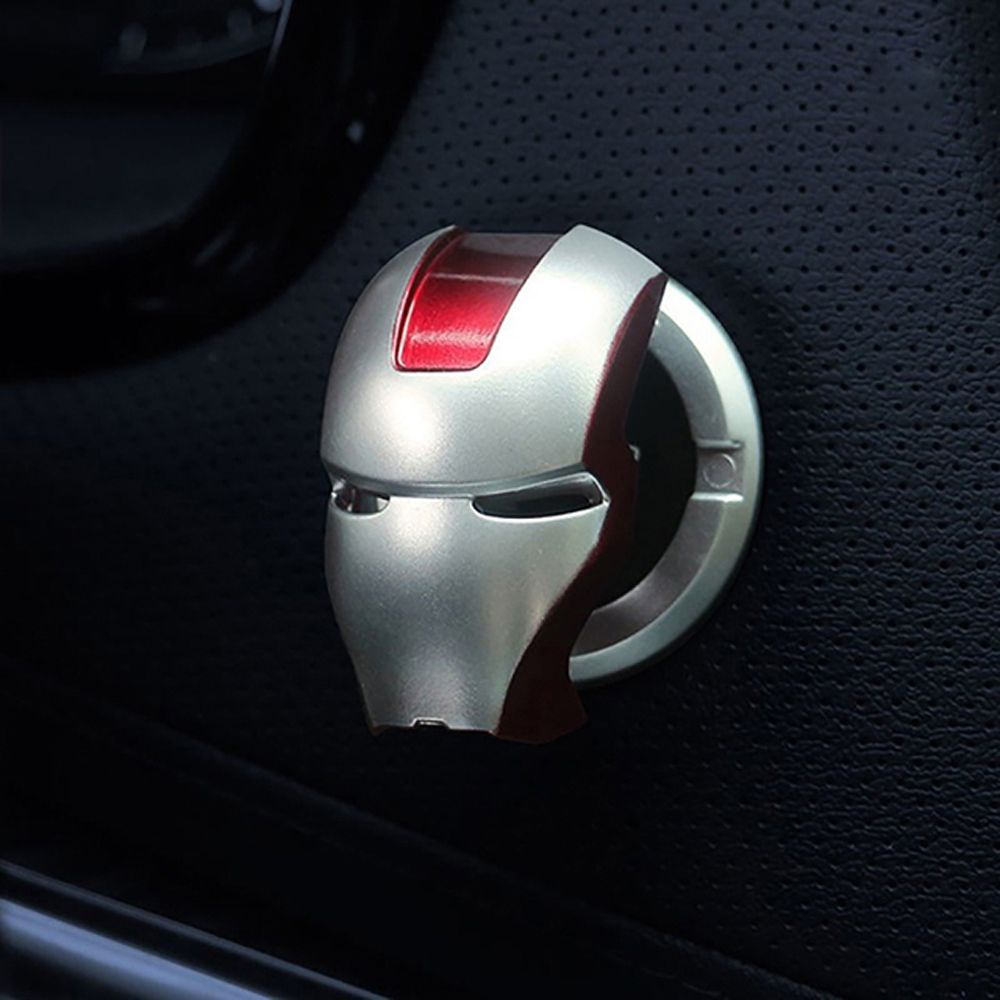 QUINTON Convenient Protective Cover Creativity Car Switch Button Cover Engine Ignition Start Stop Button Car Accessories Interior Parts Decoration Sticker Switches Parts High Quality Car Interior Iron Man/Multicolor