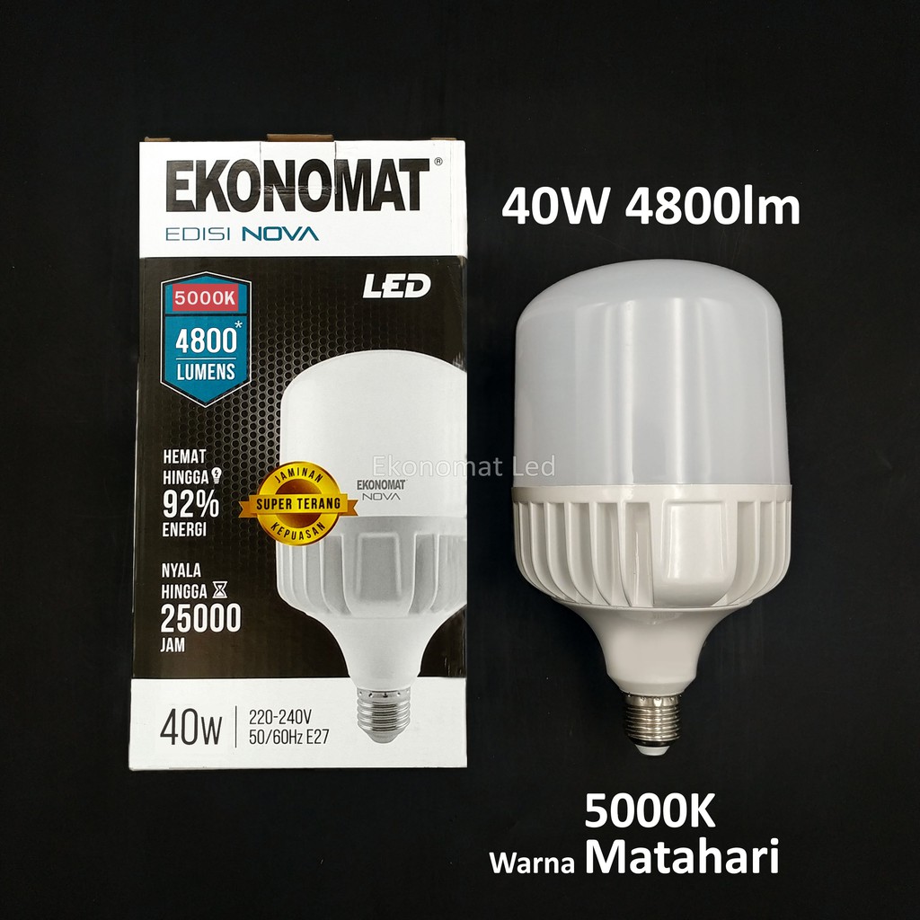 Ekonomat NOVA 40Watt Warna Matahari 5000K Lampu LED 40 Watt 40W 40 W Capsul Kapsul