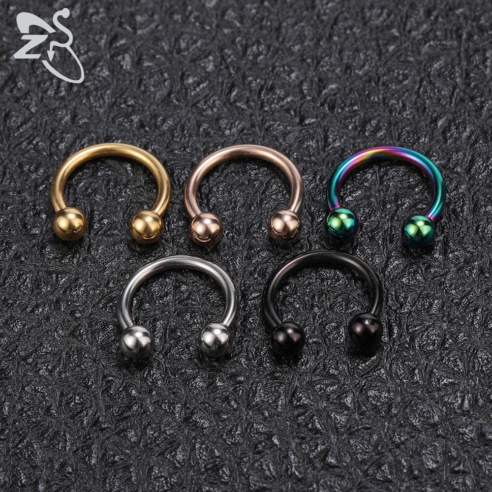 Anting Tindik Alis / Lidah / Bibir / Hidung / Perut Bentuk Barbel Bahan Stainless Steel