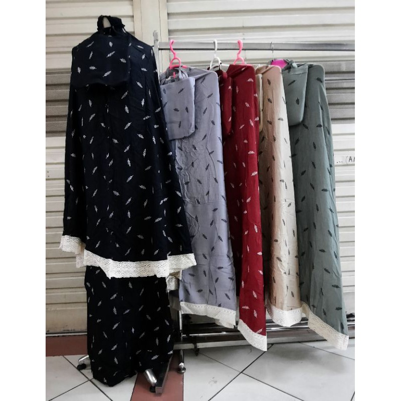 Mukena Rayon/Mukena renda/Mukena rayon motif