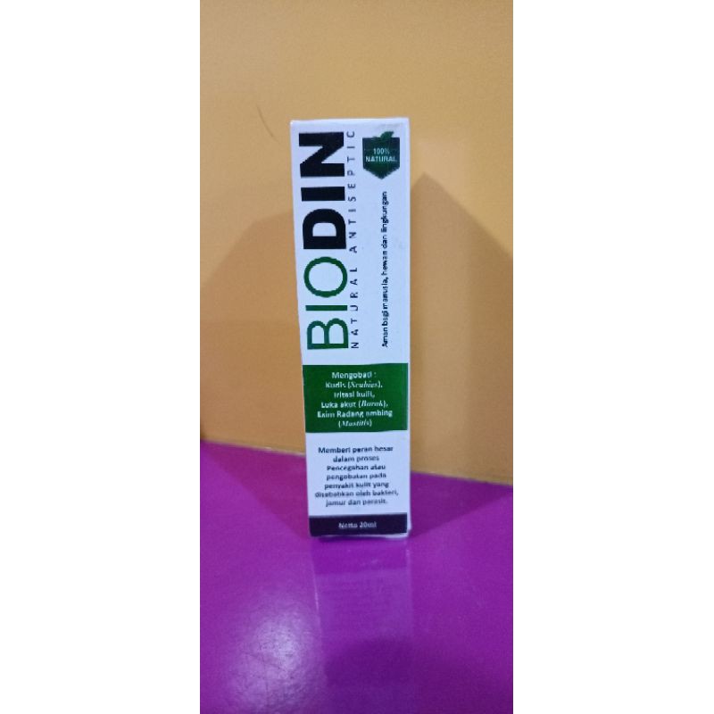 BIODIN spray 20 ml obat luka jamur borok demodex scabies kucing anjing kelinci