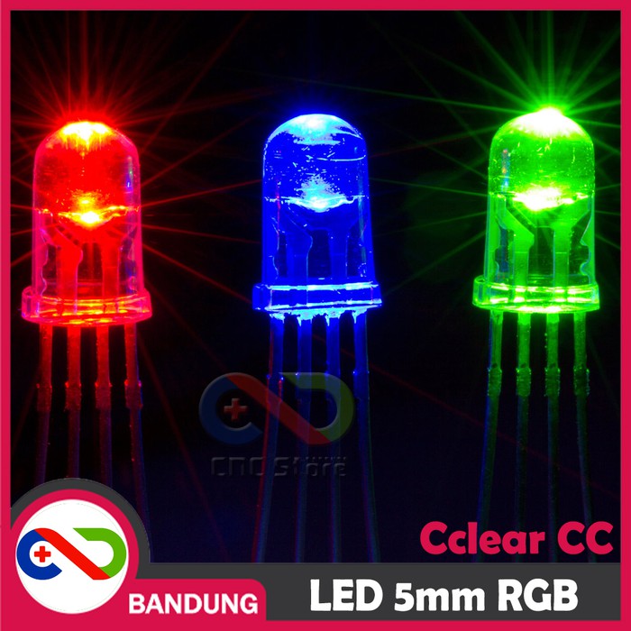 LED RGB RED GREEN BLUE 4P 4 PIN 5MM CLEAR COMMON CATHODE