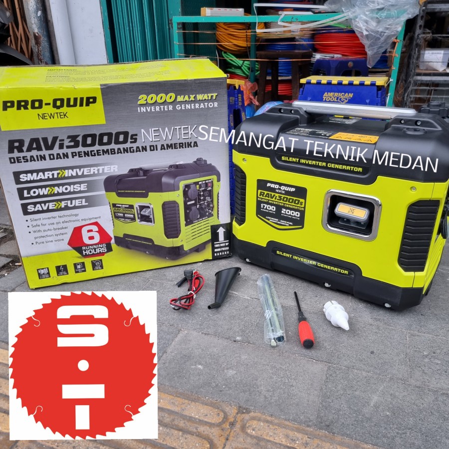 RAVi 3000s GENSET BENSIN PORTABLE SILENT 2000 WATT PRO-QUIP RAVI3000S