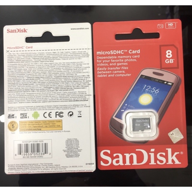 Memory Card Sandisk Micro SD Card 8GB