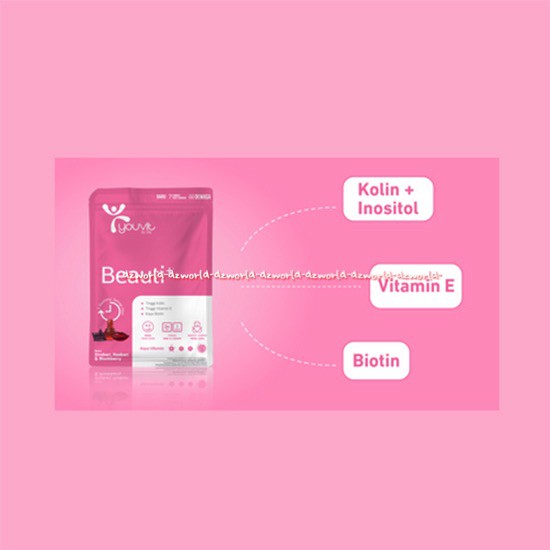 Youvit Beauti Vitamin E Jelly Kunyah Tinggi Kalin Biotin Isi 7Pcs Multivitamin