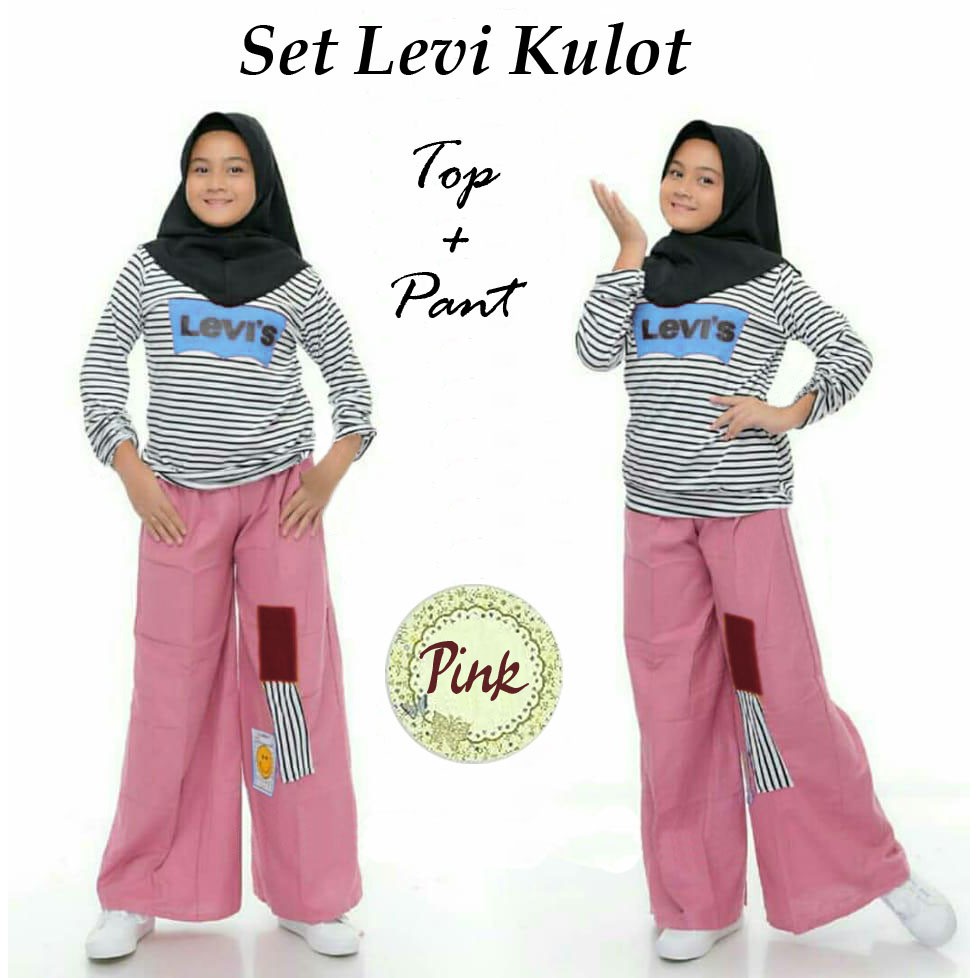 [SET KID LEVI FT]Setelan Anak Perempuan Spandek Varian Warna