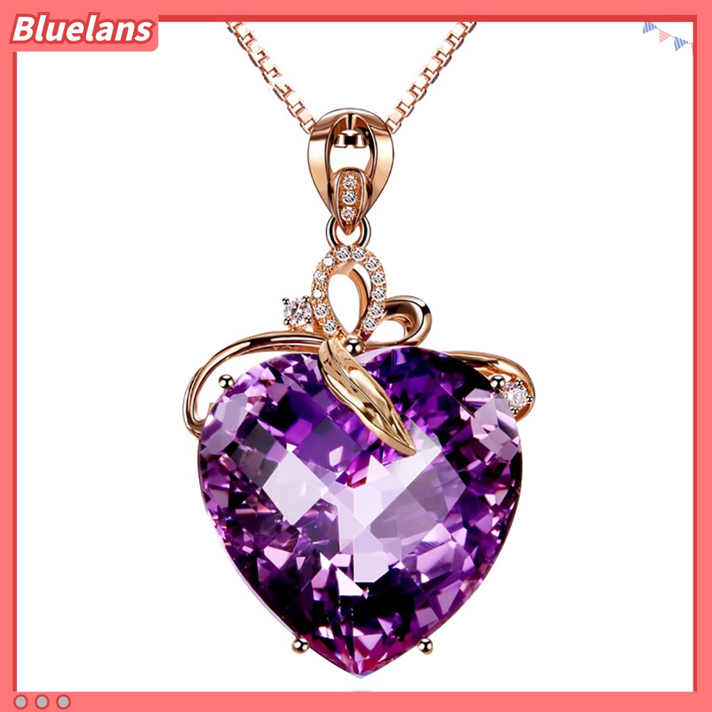 Bluelans Women Luxury Heart Shape Rhinestone Pendant Necklace Jewelry Charm Gift