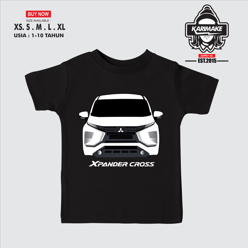 KARIMAKE Kaos Baju T Shirt Distro Anak Unisex Gambar MITSUBISHI XPANDER CROSS