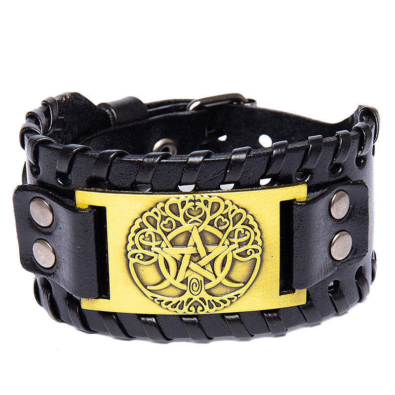 Gelang Amulet Keberuntungan Pria Viking Nordic/Perhiasan Pesta Fashion 21CM