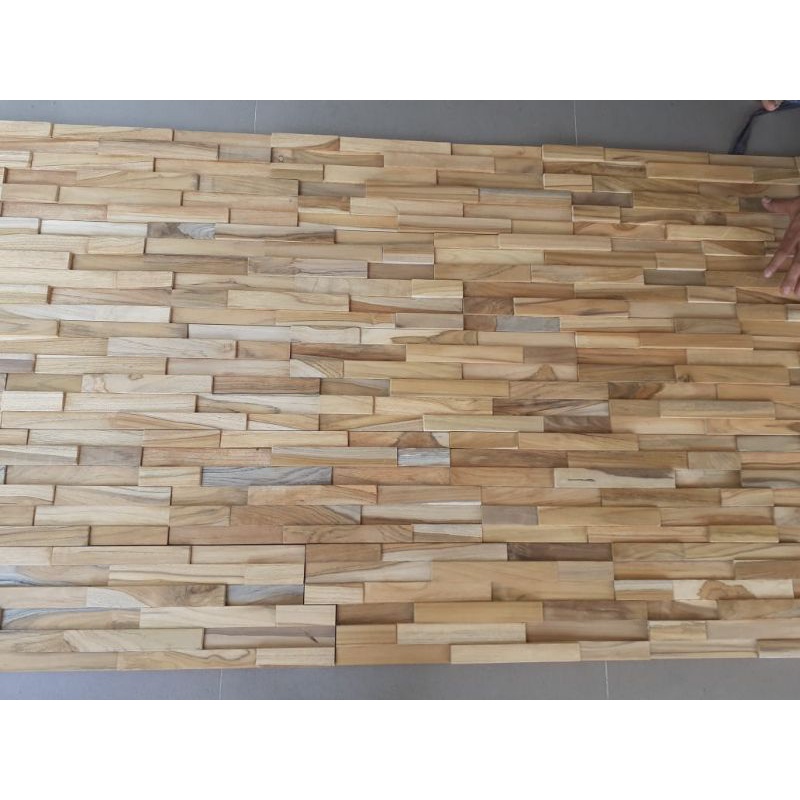 Wall Panel Dinding Kayu Jati 3d.